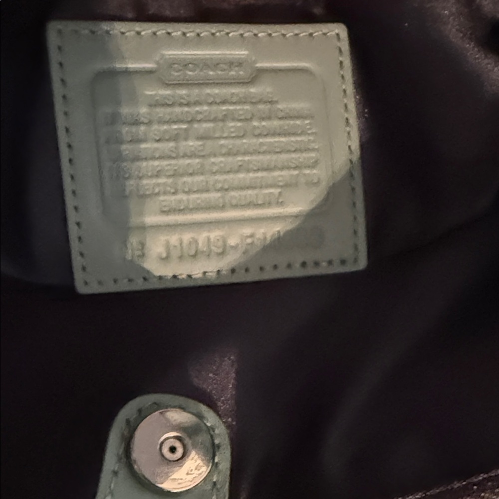 Coach Teal Pebbled Leather Satchel - Picture 2 of 6